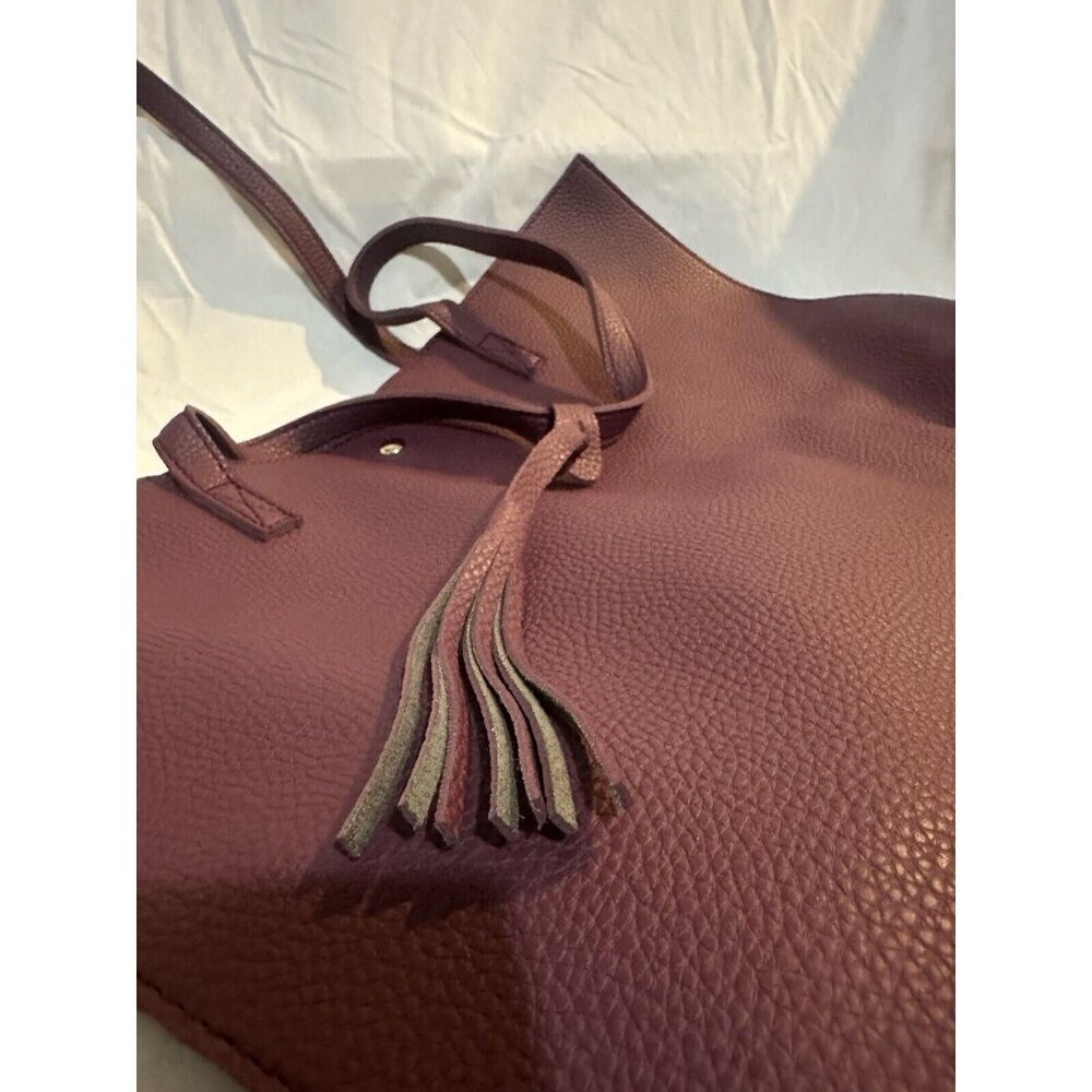 Purple Faux Leather Tote Bag Women handbag - Picture 2 of 3